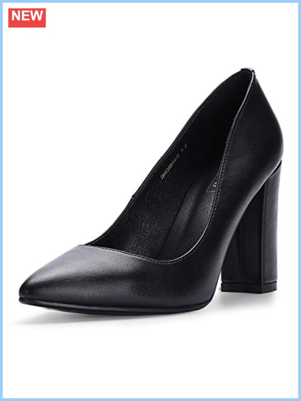Chunky High Heel Pumps Pointed Toe 4 Inch
